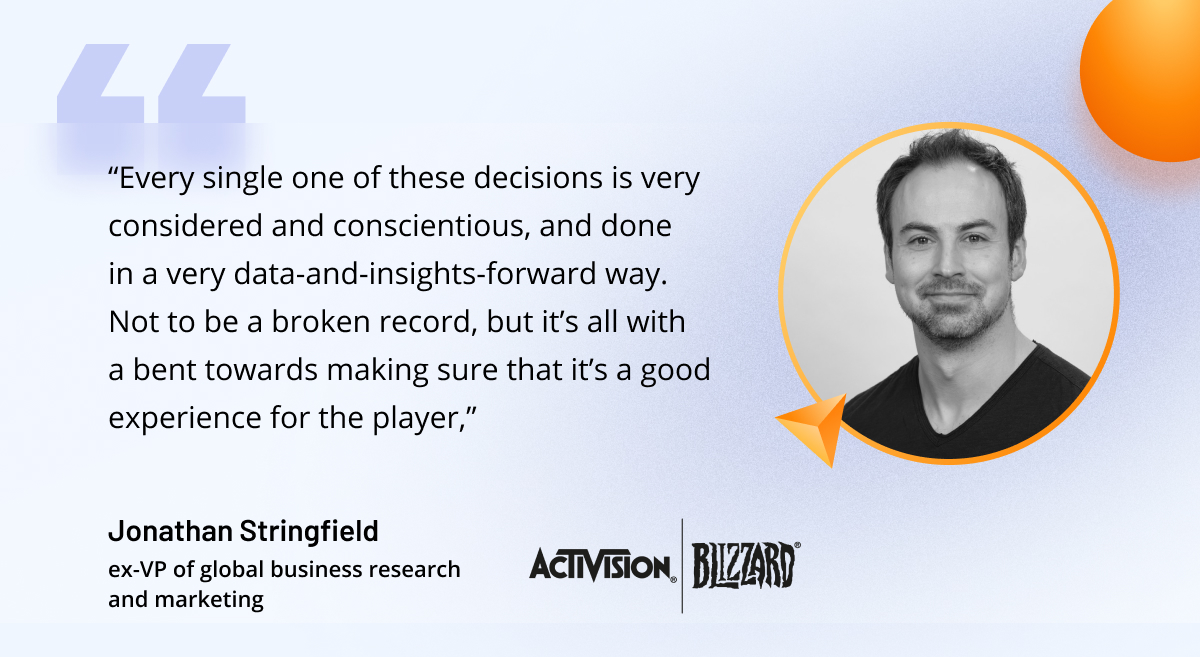 A quote from Jonathan Stringfield, ex-VP of global research and marketing at Activision Blizzard