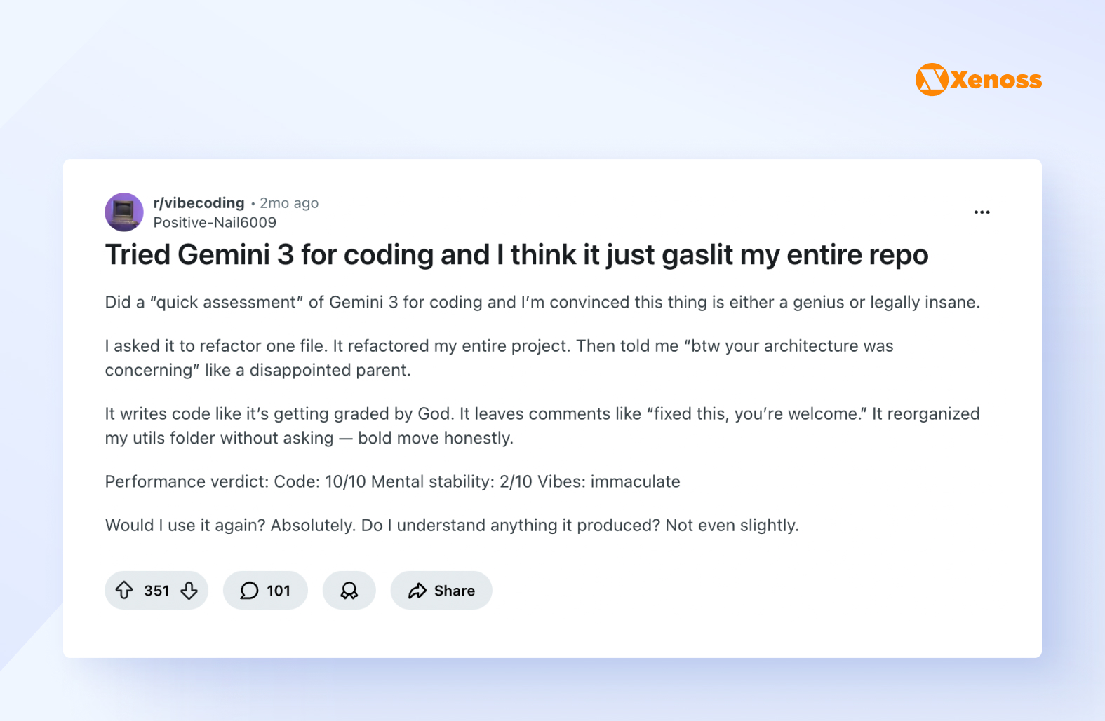 Gemini 3 had a stronger response from users than GPT-5.2